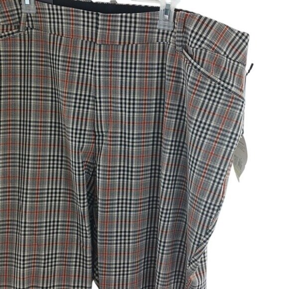 Ava & Viv Pants High Rise Straight Leg Ankle Stretch Plaid Womens Plus Size 24 - Picture 3 of 7
